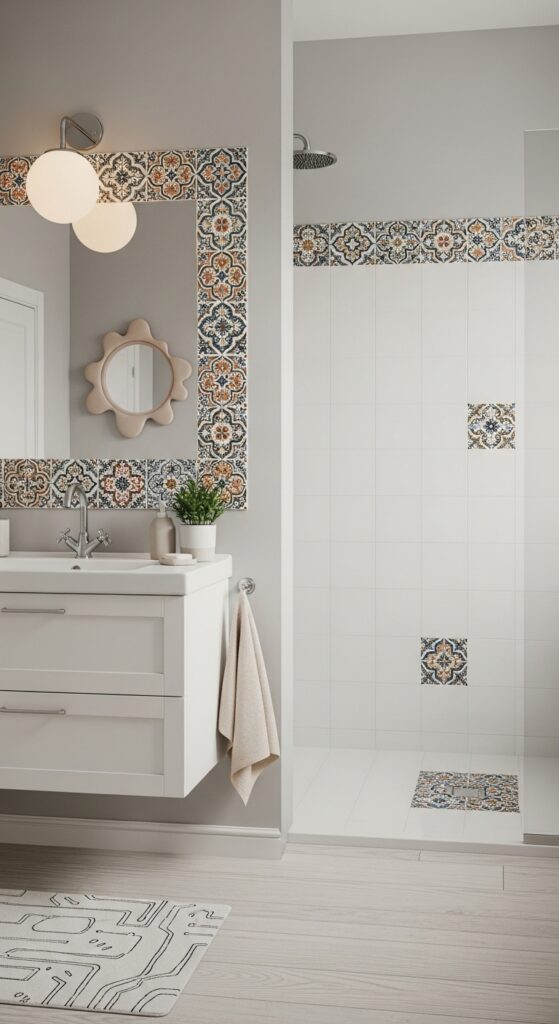  Artistic Tile Placement Instead of Full Coverage