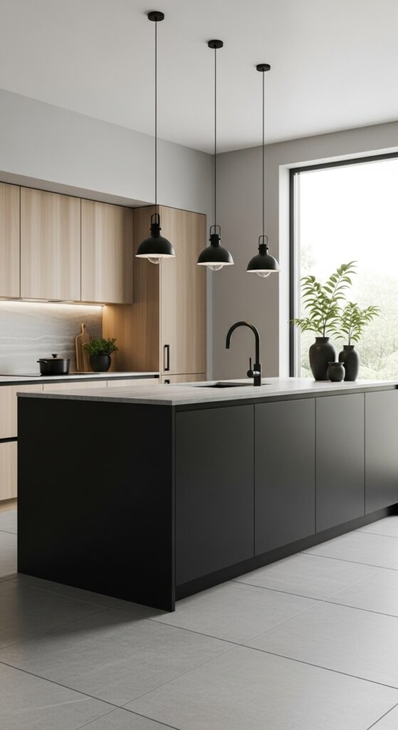 Bold Black Accents: Striking Contrast