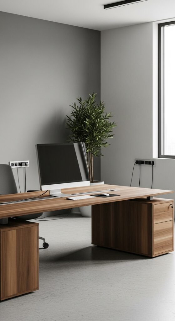 22 Organic Modern Office Decor Styling with Natural Touch 22 21. Clean Tech Setups for Peaceful Work