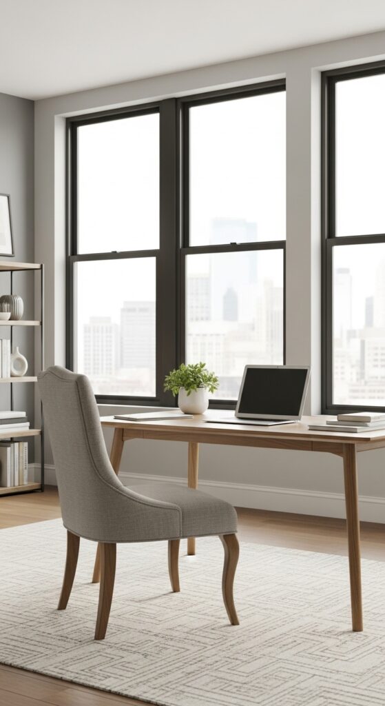 22 Organic Modern Office Decor Styling with Natural Touch 11 Comfortable Seating with Natural Texture