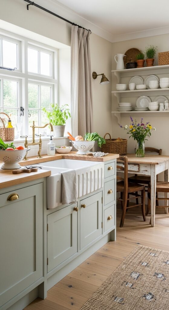 Cottage Kitchen With Farmhouse Sink Charm