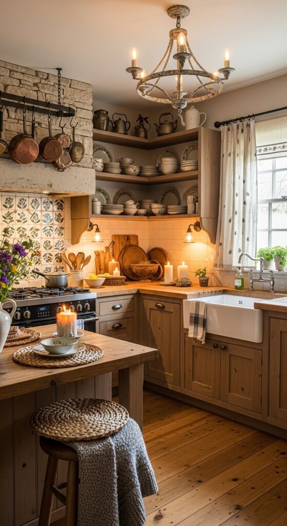 Cottage Kitchen With Mixed Materials