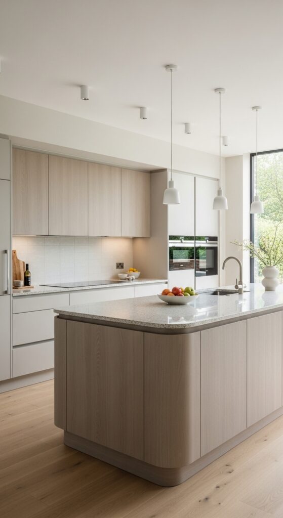 Curved Elements That Humanize the Kitchen