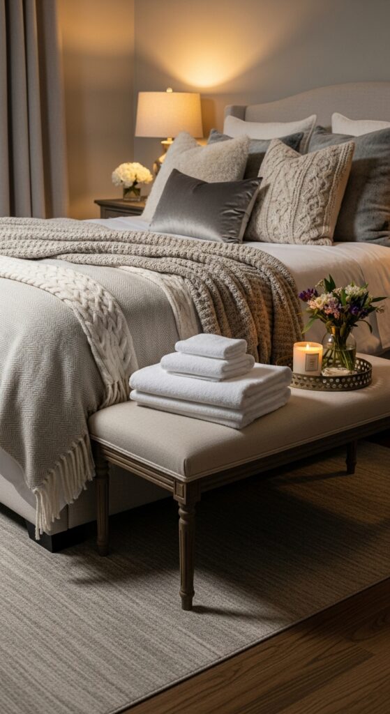 17 Guest Bedroom Decor Ideas That Feel Hotel-Worthy 3 Layered Textiles for Comfort
