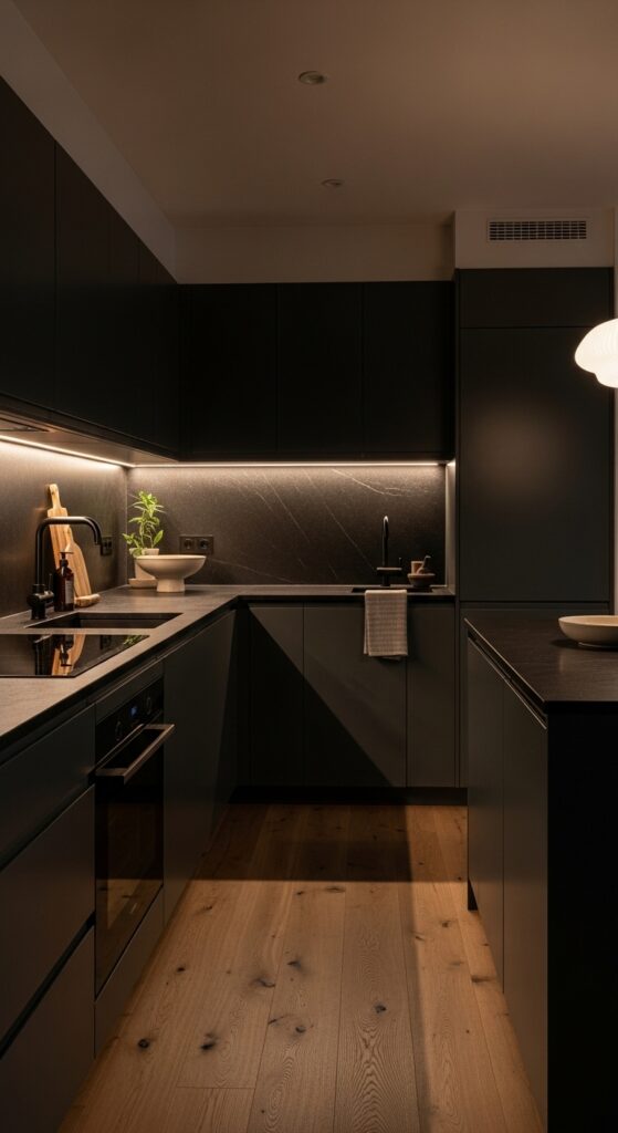 20 Moody Kitchen Decor Ideas You Won’t Stop Scrolling 16 Light Wood Floors That Ground Dark Spaces