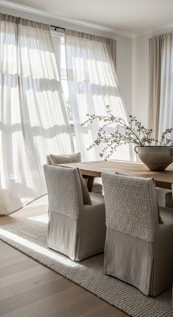 Linen and Cotton Textiles for Soft Organic Texture