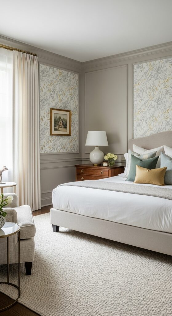 17 Guest Bedroom Decor Ideas That Feel Hotel-Worthy 8 Refined Wall Treatments