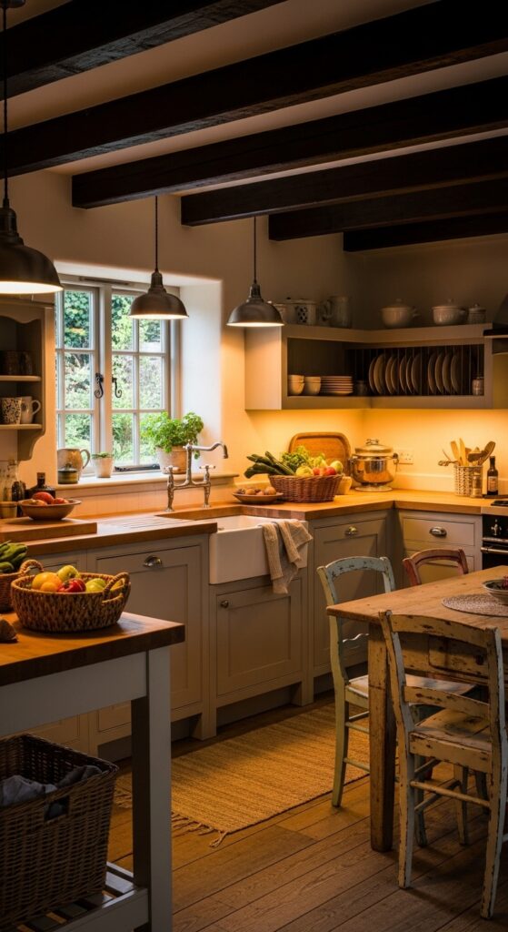 Rustic Cottage Kitchen With Natural Wood