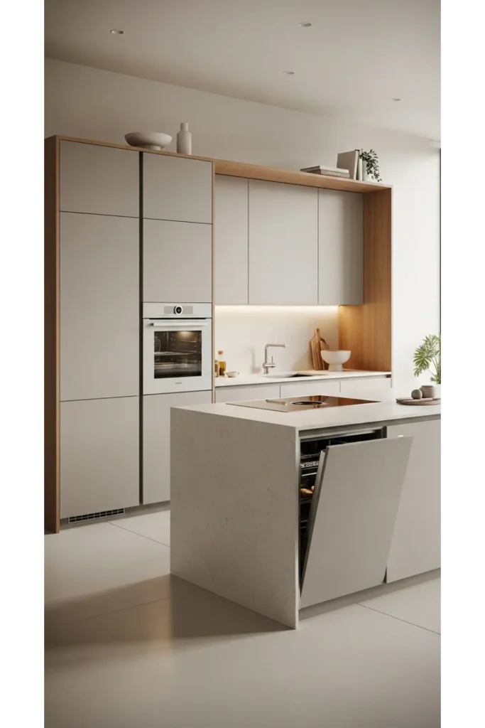 Seamless Serenity Concealed Chaos in Modern Kitchens