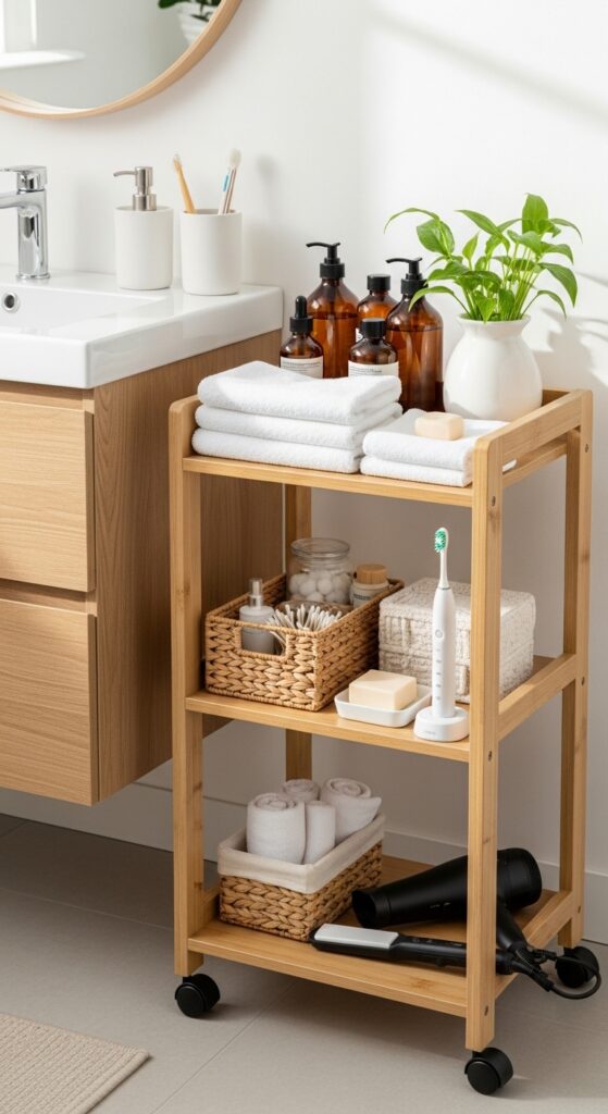Genius Small Bathroom Storage Solutions You Must See! 4 Slim Rolling Carts for Flexible Storage