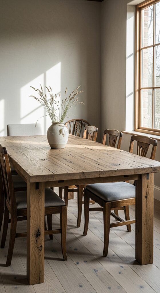 Solid Wood Dining Tables as a Natural Anchor