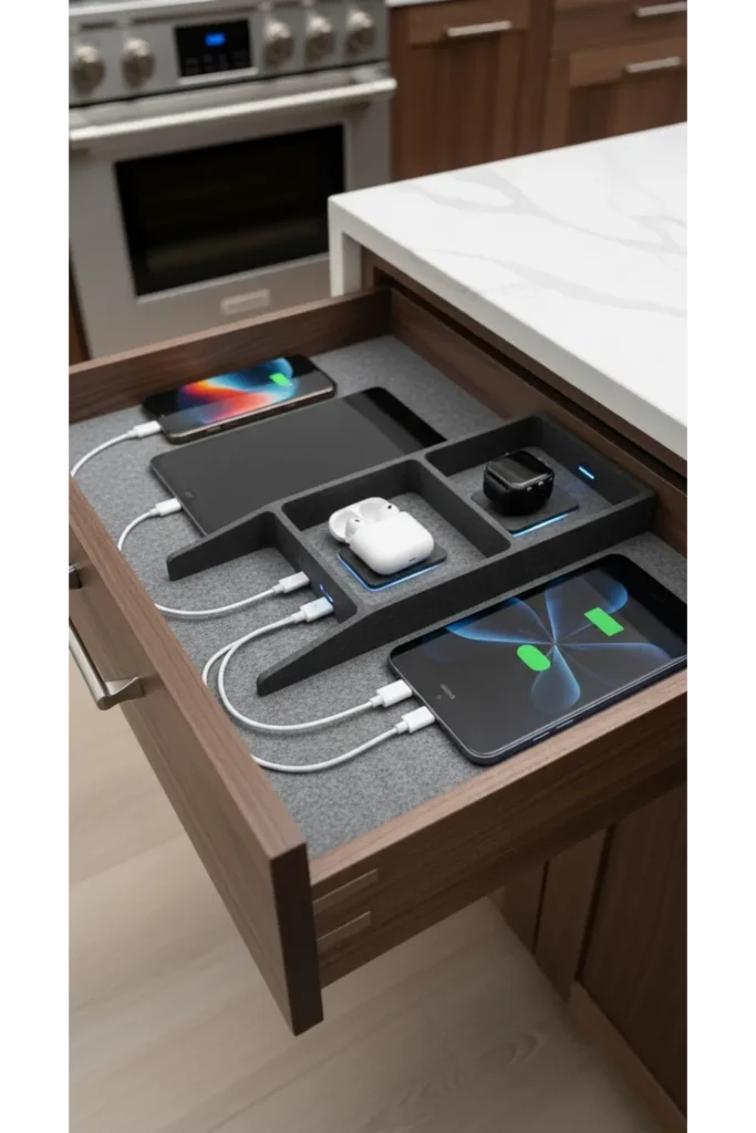Tech-Savvy Kitchens The Concealed Charging Station