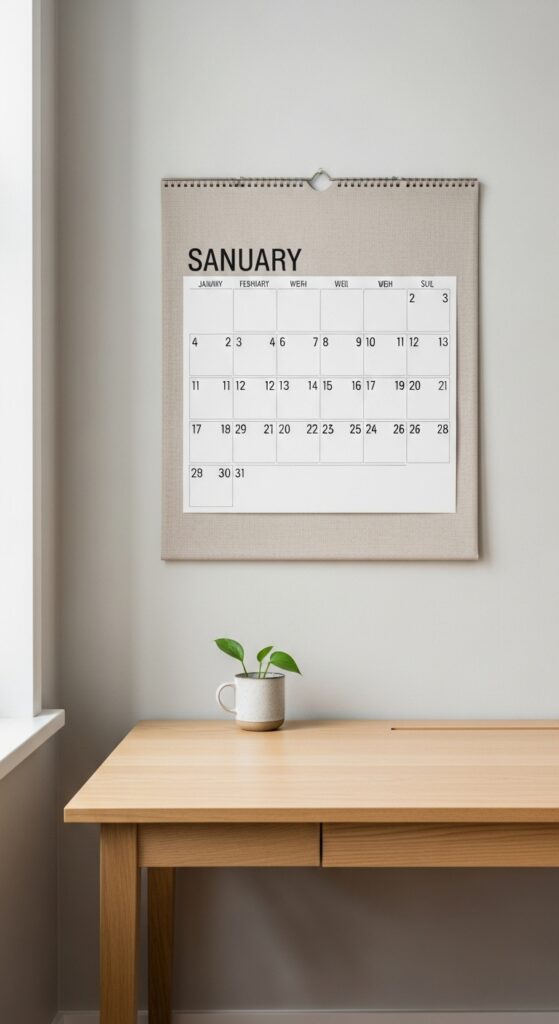 22 Minimalist Office Decor with Texture on a Budget 13 Textured Wall Calendar or Planner