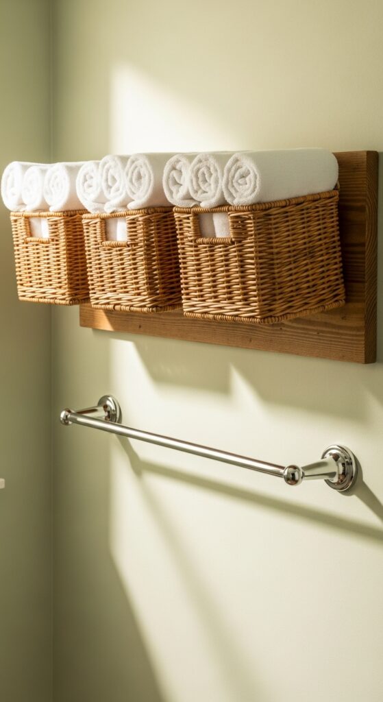 Genius Small Bathroom Storage Solutions You Must See! 13 Wall-Mounted Baskets for Towels