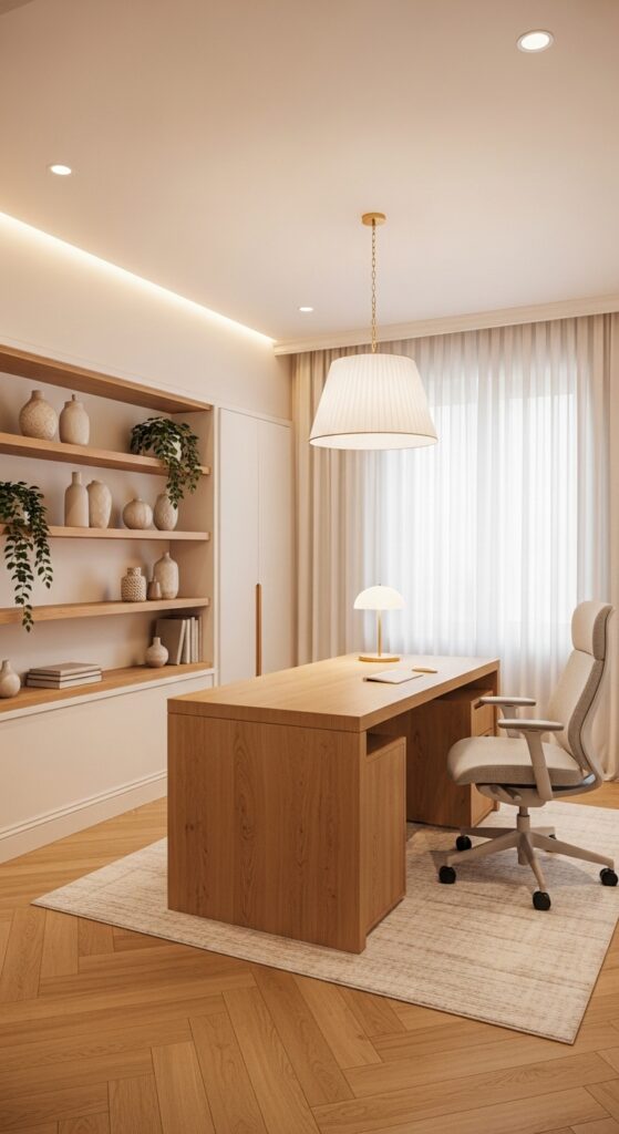 22 Organic Modern Office Decor Styling with Natural Touch 6 White Offices That Feel Soft and Inviting