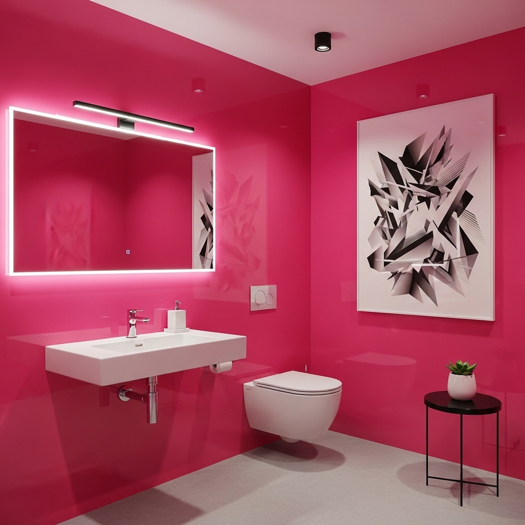 29 Enchanting Girly Bathroom Decor Ideas for a Whimsical Touch 14 Hot Pink Haven