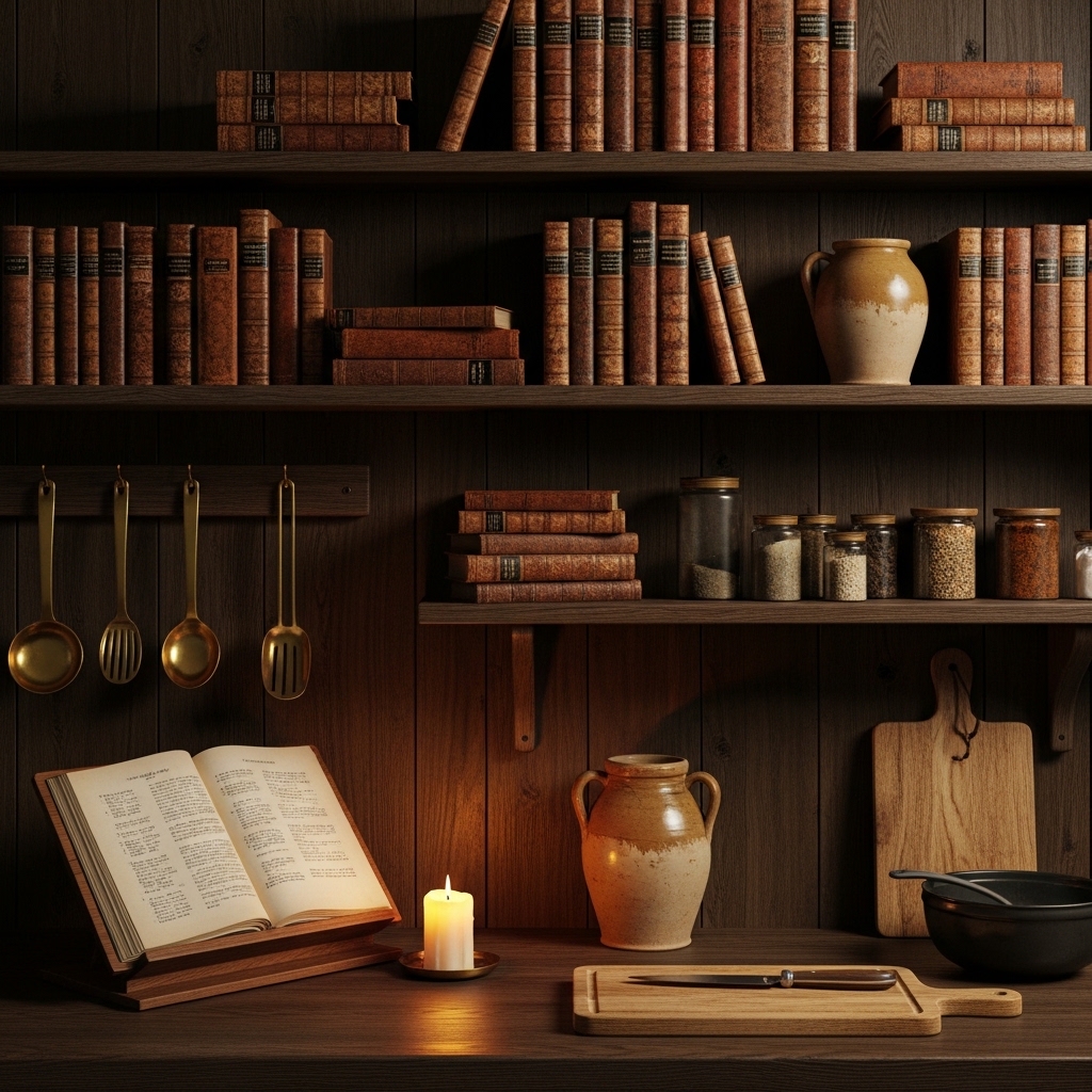 Top 20 Dark Academia Kitchen Ideas to Add Vintage Charm and Timeless Elegance 11 Add Literary Elements