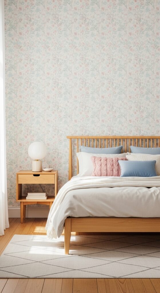 Add Patterned Wallpaper to Match Your Furniture Set or Color Scheme