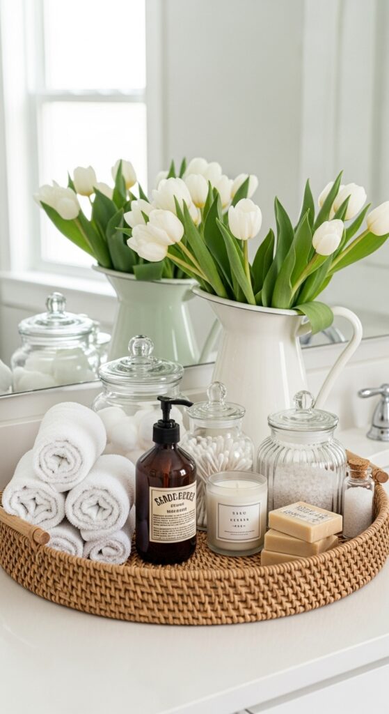 An All White Monochromatic Styled Tray or Basket