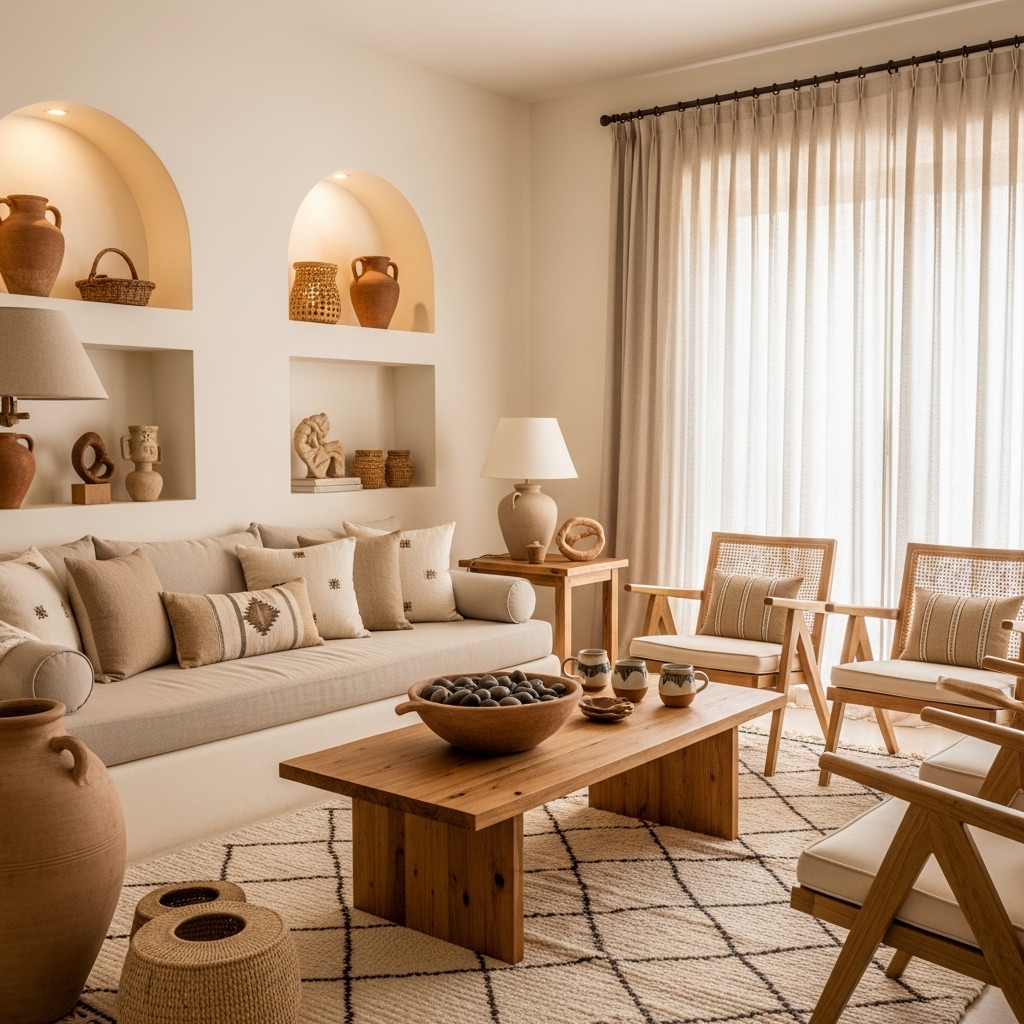 14 Modern Contemporary Living Room Ideas to Add Personality 6 Arched Elegance with Organic Textures