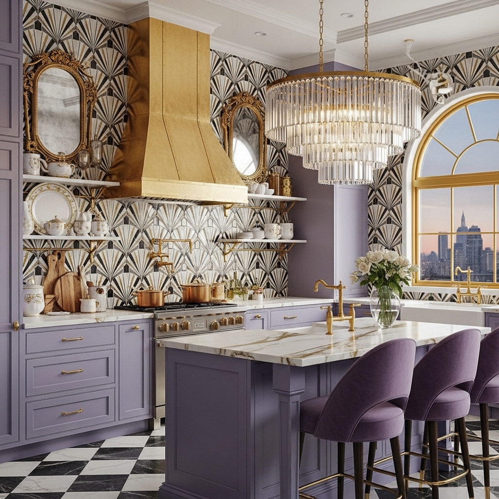  Art Deco Kitchen With Lavender Features