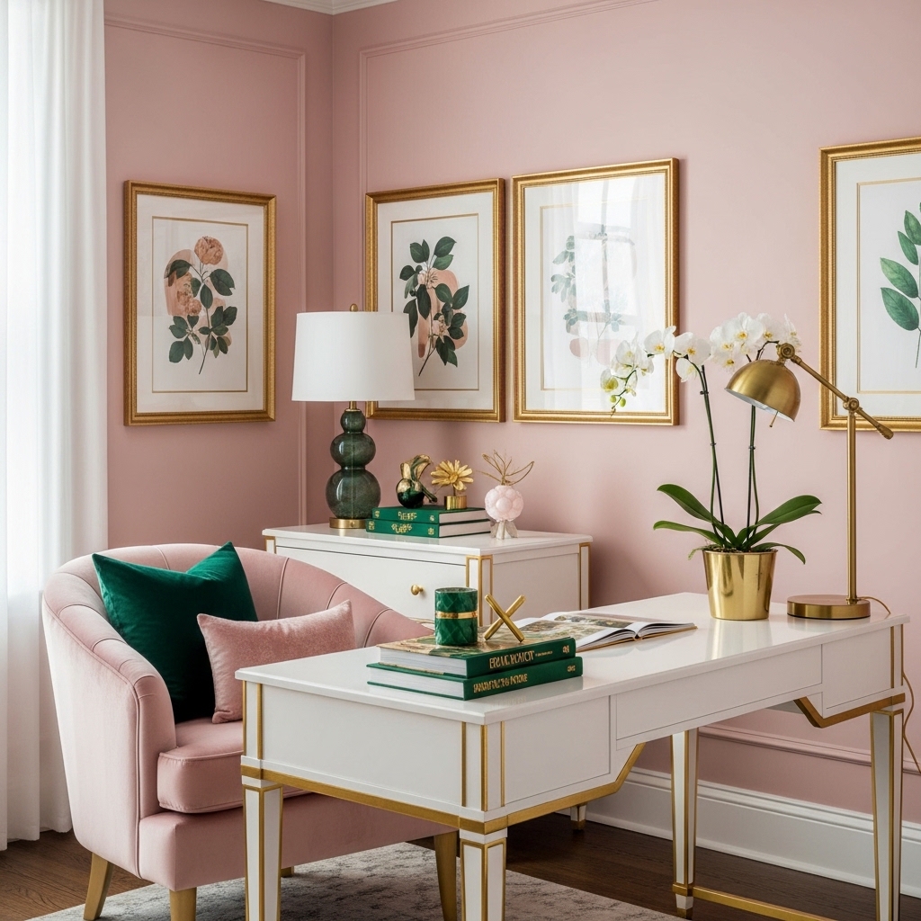 Blush and Emerald Gallery Sophistication