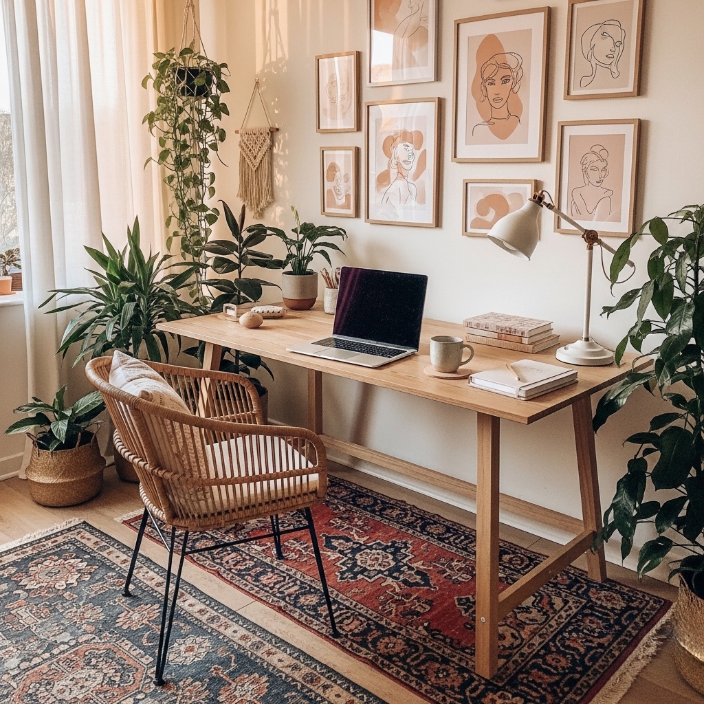 Boho Chic Gallery Wall Office
