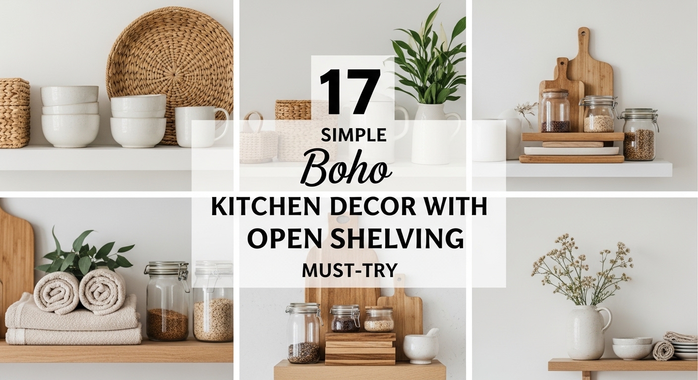 Boho Kitchen Decor With Open Shelving