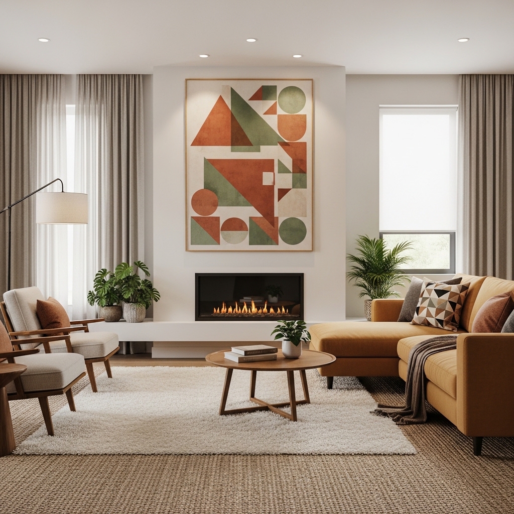 14 Modern Contemporary Living Room Ideas to Add Personality 12 Bold Geometry with a Warm Twist