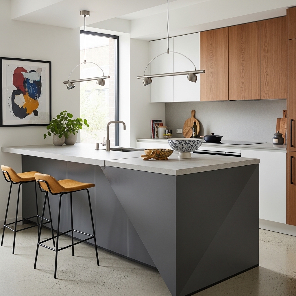 18 Small Kitchen Island Ideas That Combine Functionality with Style 16 Bold and Geometric