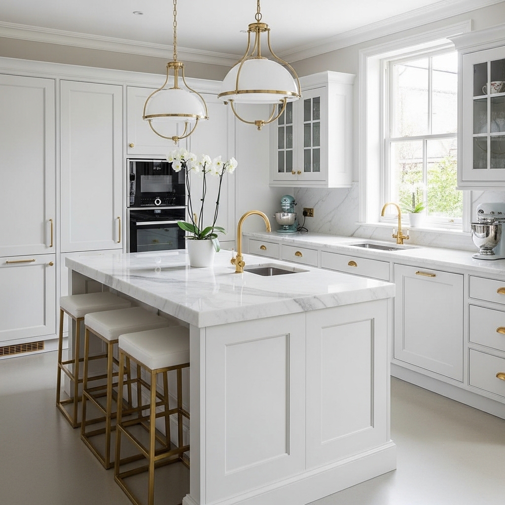 18 Small Kitchen Island Ideas That Combine Functionality with Style 9 Bright White Elegance