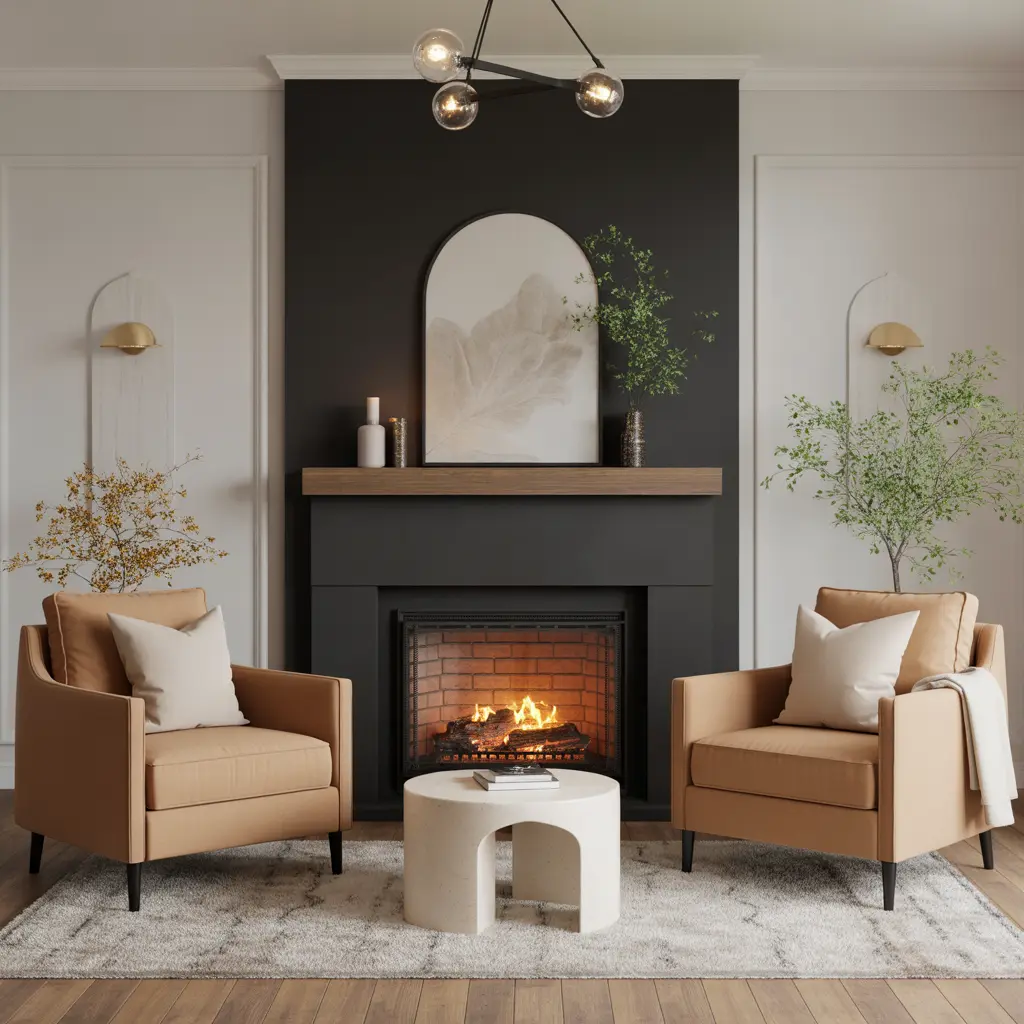 18 Black and Tan Living Room Ideas for Timeless, Sophisticated Comfort 11 Cozy Fireplace Focus