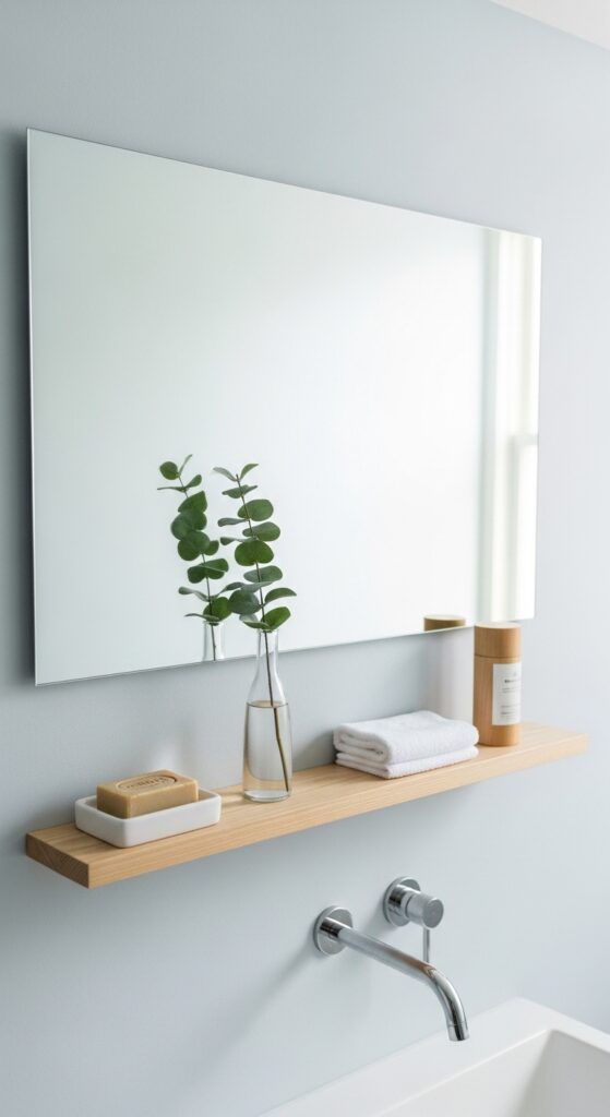 Create More Storage Space With an Under Mirror Shelf