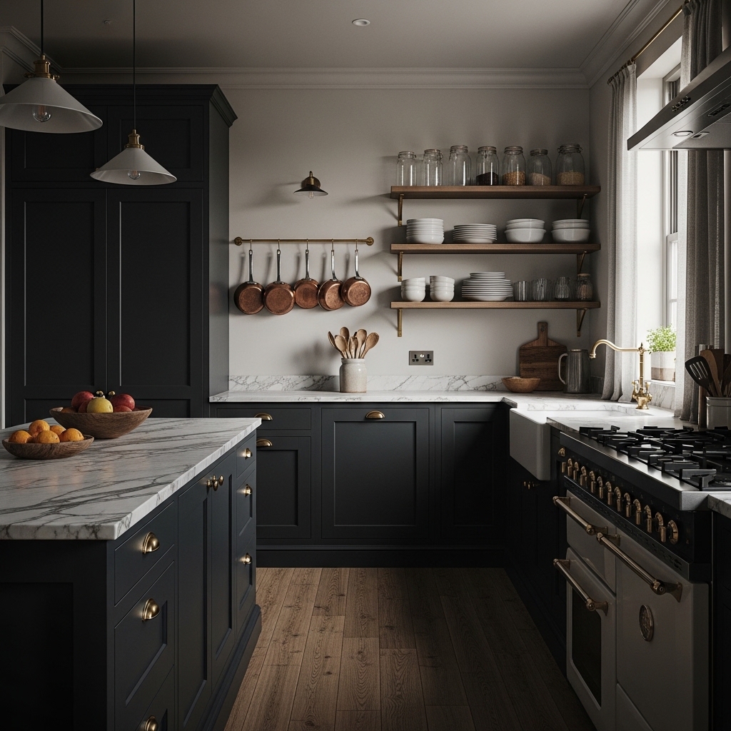 Top 20 Dark Academia Kitchen Ideas to Add Vintage Charm and Timeless Elegance 8 Display Aesthetic Cookware and Utensils