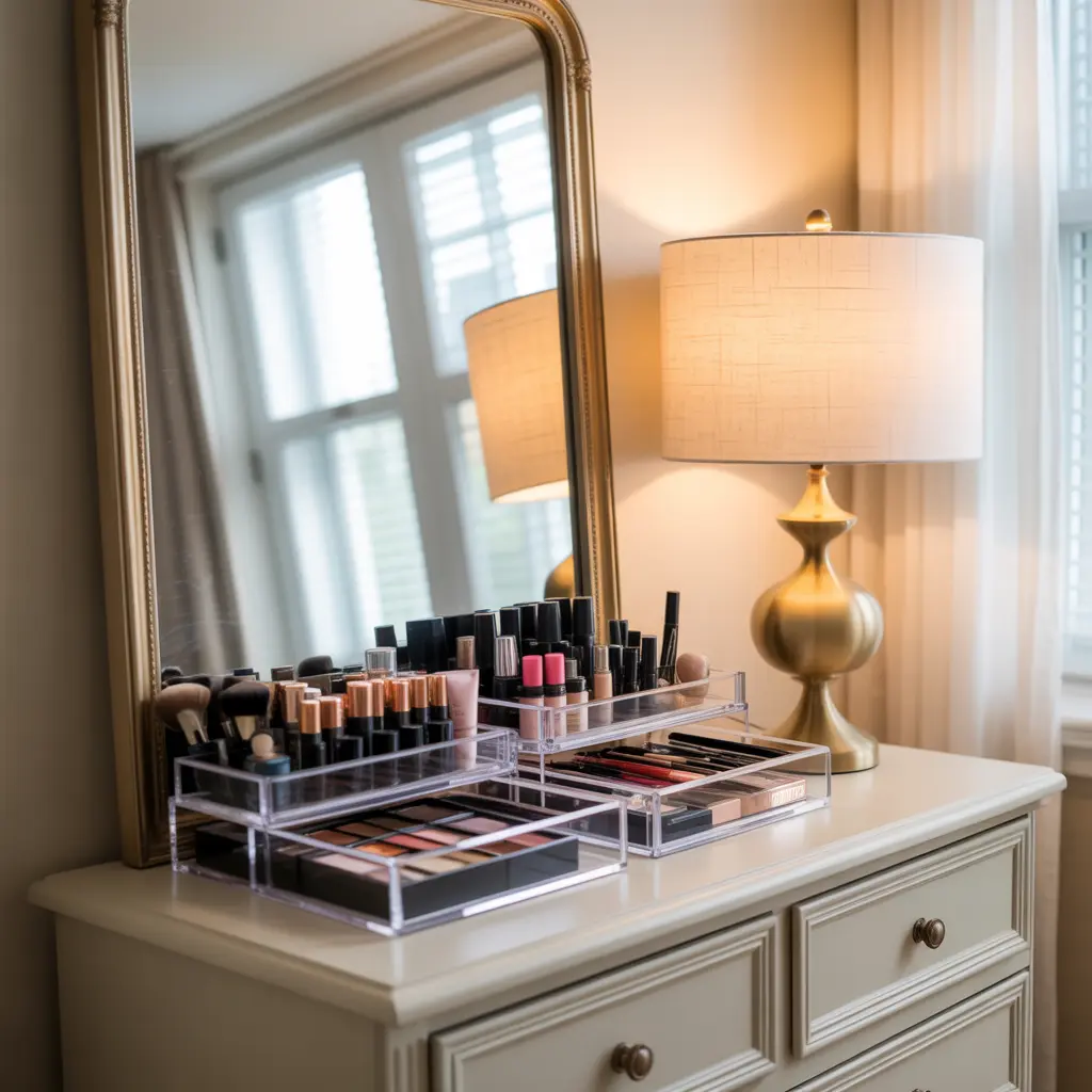 How to Create a Vanity Nook in Small Bedroom (So Chic!) 4 Dresser Top Transformation