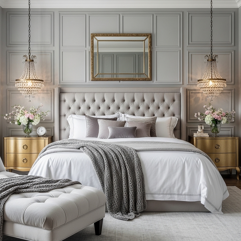 20+ Neo-Classical Master Bedroom Ideas You’ll Pin Now – Elegant, Timeless Inspiration 15 Elegant Upholstered Walls