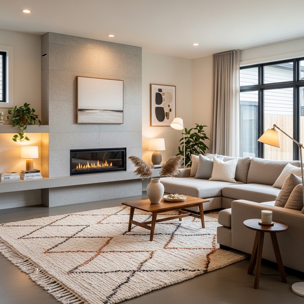 Fireplace Centered Modern Layout