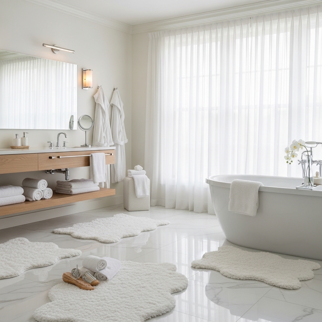 29 Enchanting Girly Bathroom Decor Ideas for a Whimsical Touch 21 Fluffy Cloud Comfort