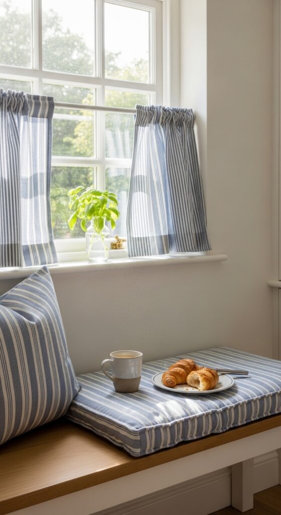 French Country Kitchen Decor: 21 Lived-In Cozy Looks 11 Gingham and Ticking Stripe Textiles