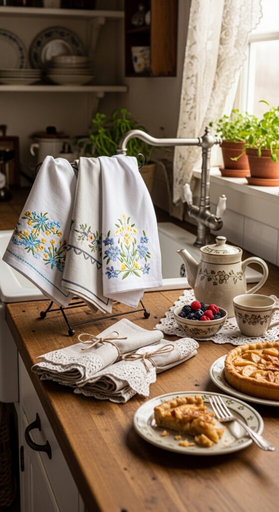 Hand-Embroidered Linens