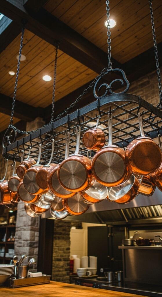 French Country Kitchen Decor: 21 Lived-In Cozy Looks 4 Hanging Copper Cookware Collections