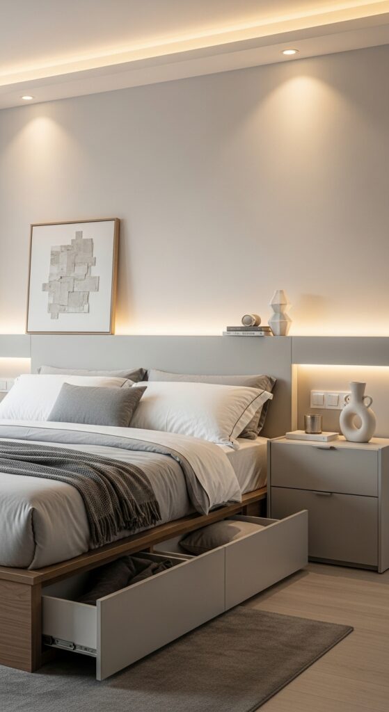 How to Design Hotel Style Bedroom Decor That Feels Luxury? 3 Hidden Storage That Feels Open