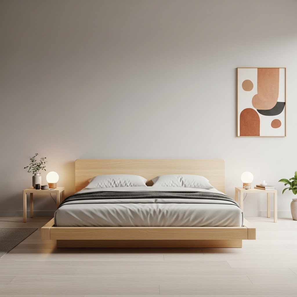 Low-Profile Platform Bed Focus