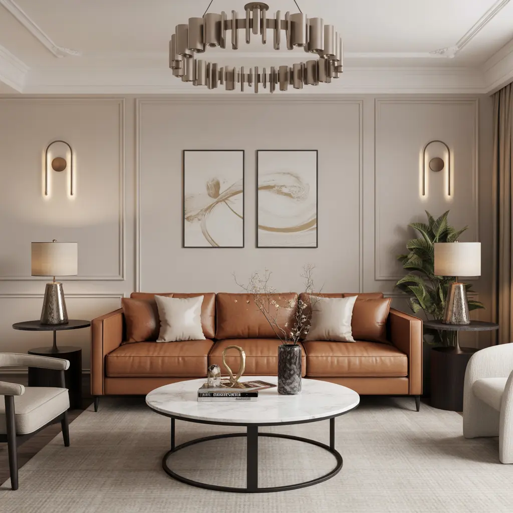 18 Black and Tan Living Room Ideas for Timeless, Sophisticated Comfort 10 Mixed Metal Warmth