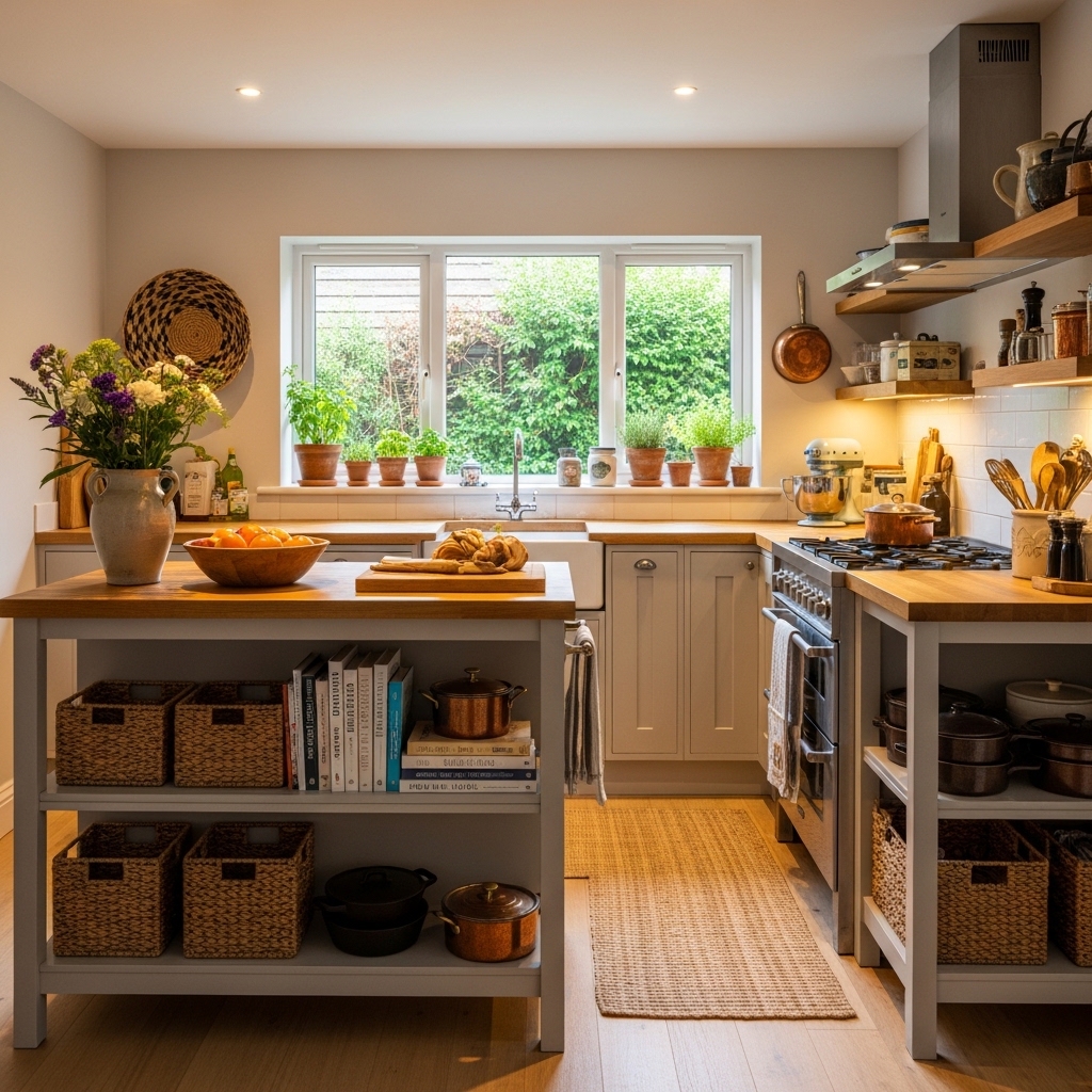 18 Small Kitchen Island Ideas That Combine Functionality with Style 13 Open Shelving Island