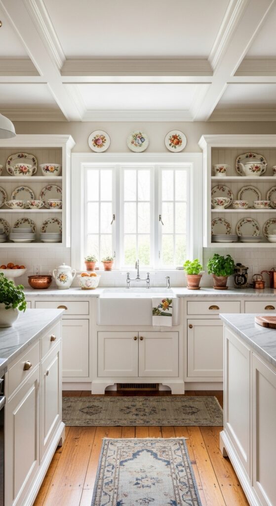 Open Shelving with Vintage Dishware