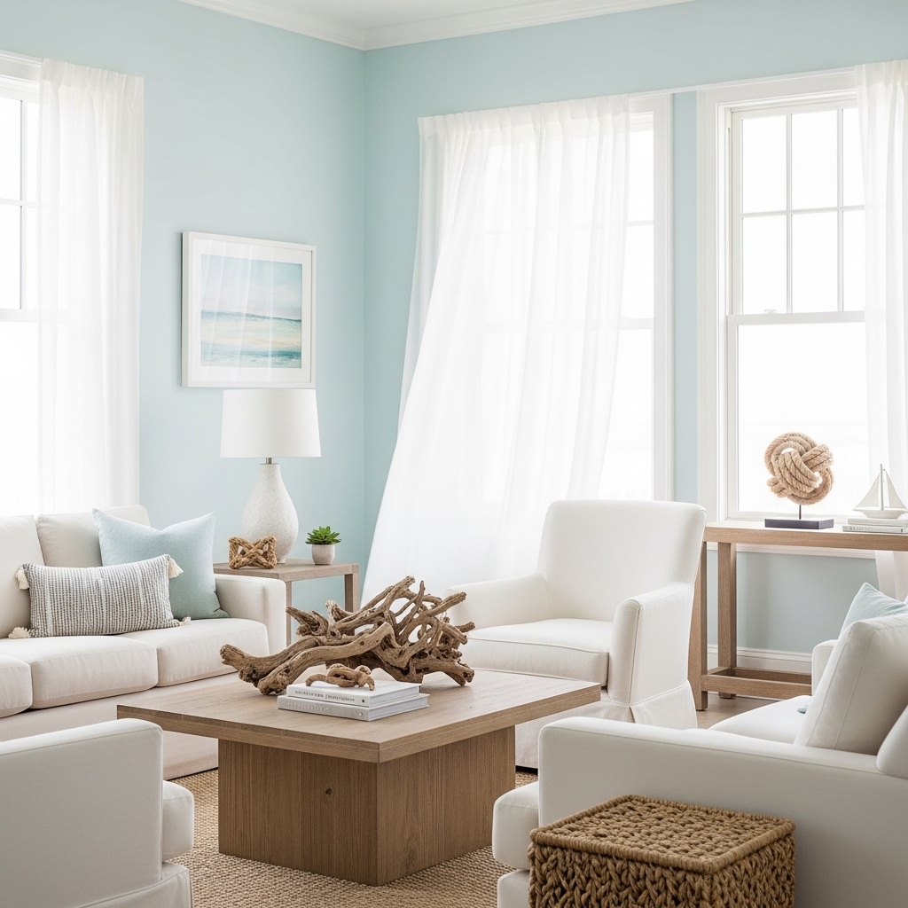 24 Stunning Living Room Paint Color Ideas That Pair Perfectly with Off White Furniture! 20 Pale Aqua