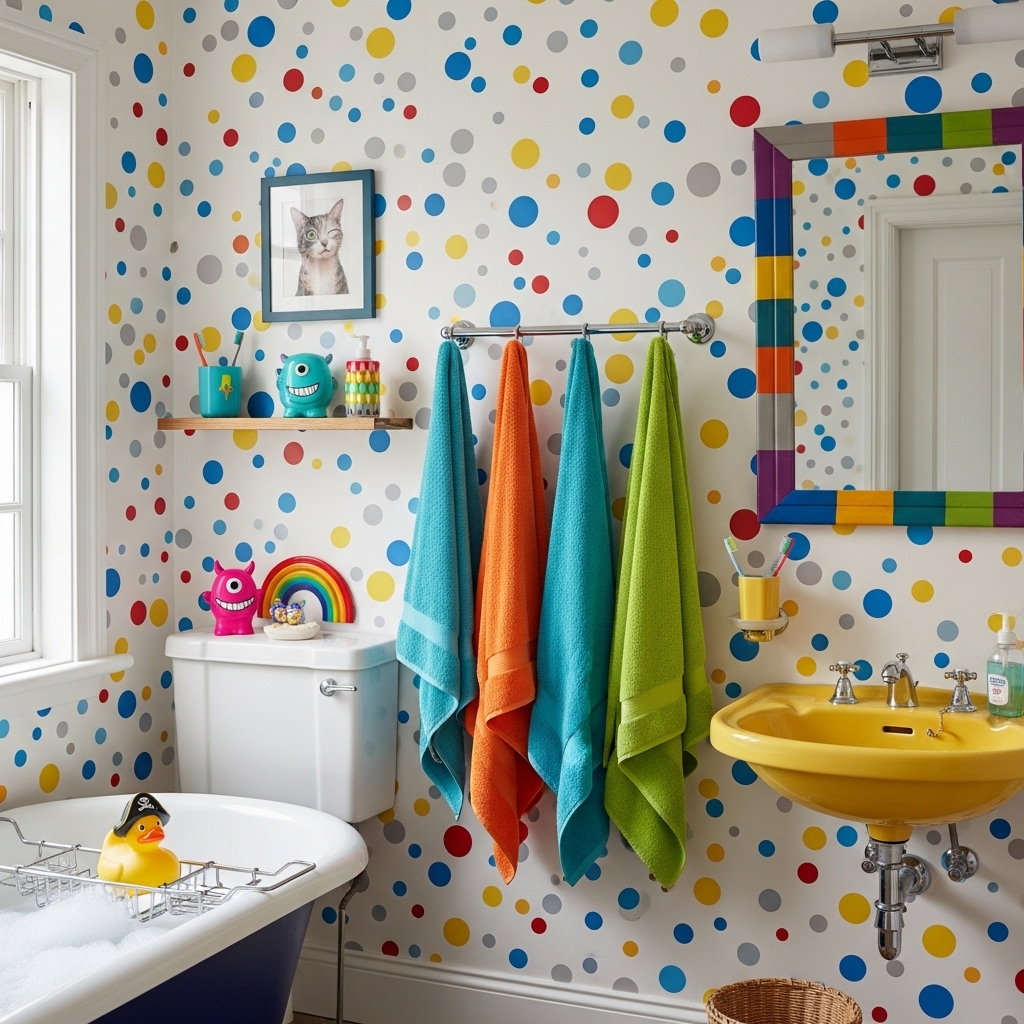 29 Enchanting Girly Bathroom Decor Ideas for a Whimsical Touch 12 Peppy Polka Dot Party