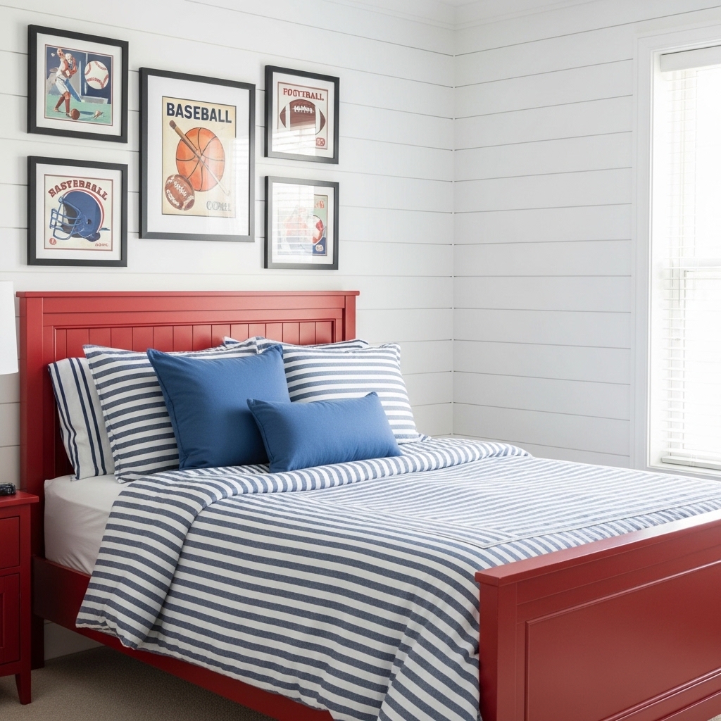 Classic Boys Bedroom Ideas That Never Go Out of Style 3 Red Bedframes With Blue Accents