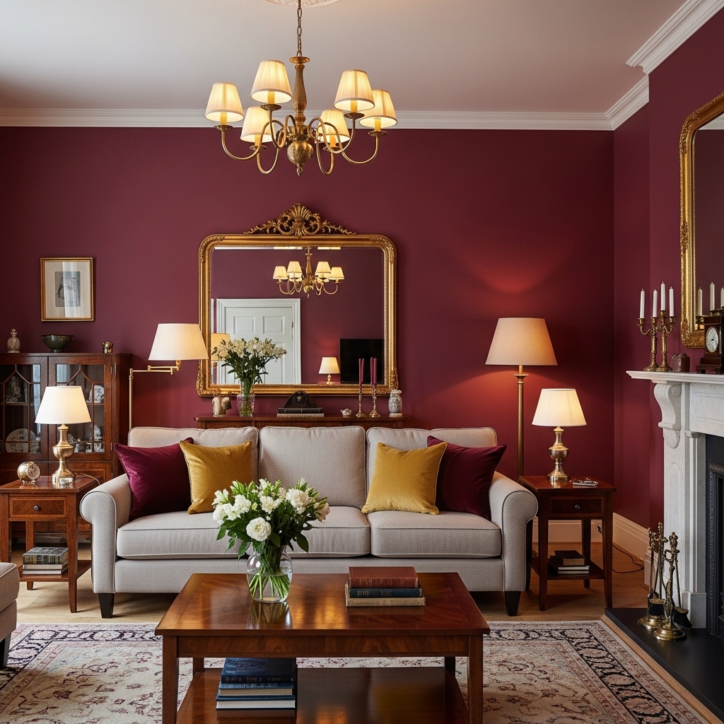 24 Stunning Living Room Paint Color Ideas That Pair Perfectly with Off White Furniture! 21 Rich Burgundy